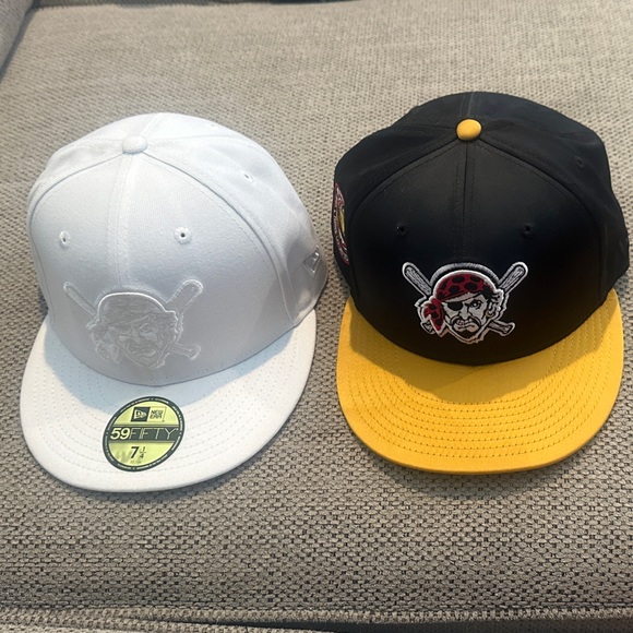 Pittsburgh Pirates Baseball Hats  - White and Black/Yellow - Picture 1 of 4